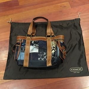 Coach Denim Patchwork Tote (Limited Ed.) Blue